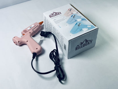 HILLUCKY Rechargeable Pink Glue Gun,For DIY Craft Gift,Safe for Crafting & Projects, Lightweight,Professional Grade Hot Glue,Minimalist Style, 30S Heating Fast,Compact Size, USB-C Rechargeable