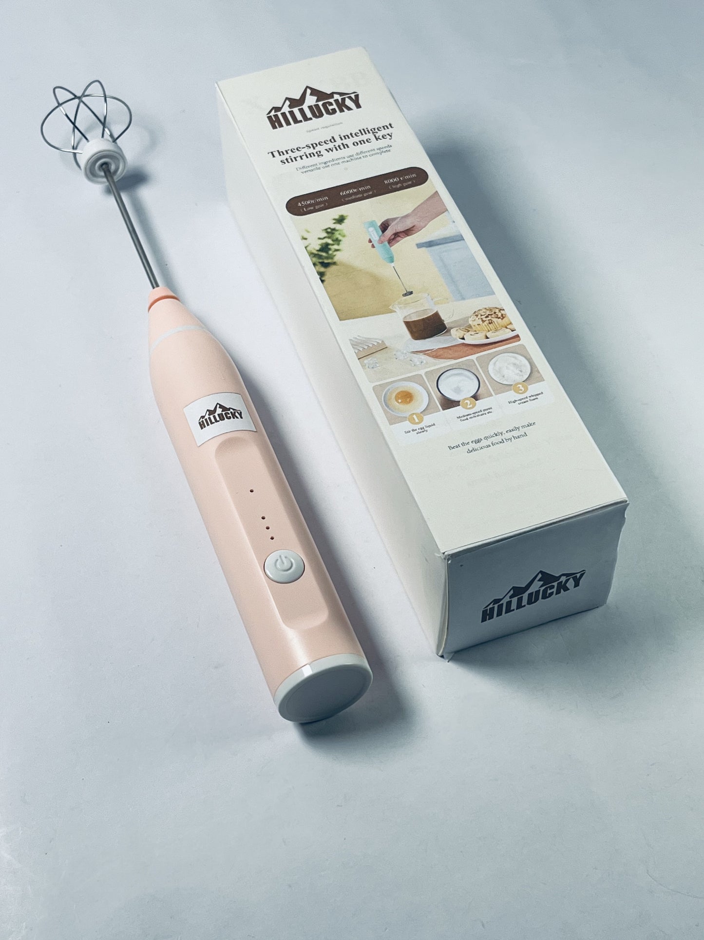 HILLUCKY Rechargeable Handheld Electric Egg beasters,Cordless Electric Beater Whisk for Egg,Strong Three Speed Adjustable.