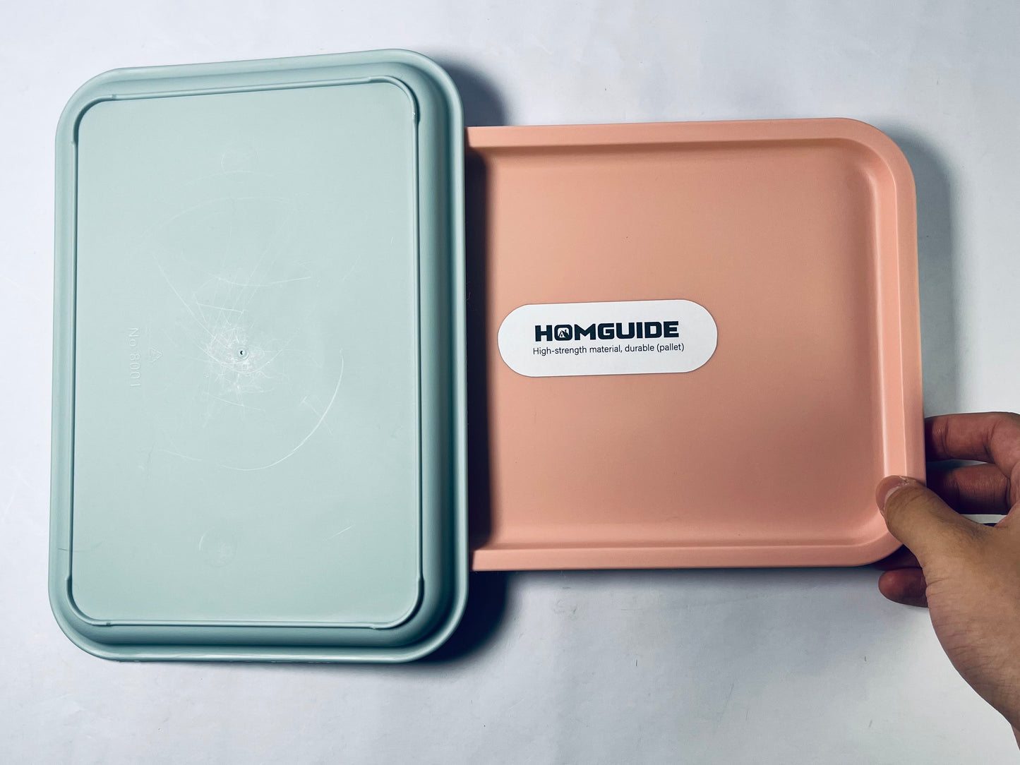 HOMGUIDE Pack of 2 Plastic Serving Trays,Reusable Plastic Trays, Breakfast Tray for Buffets, Celebrations, Desserts, Snacks and Picnics