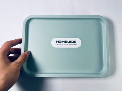 HOMGUIDE Pack of 2 Plastic Serving Trays,Reusable Plastic Trays, Breakfast Tray for Buffets, Celebrations, Desserts, Snacks and Picnics