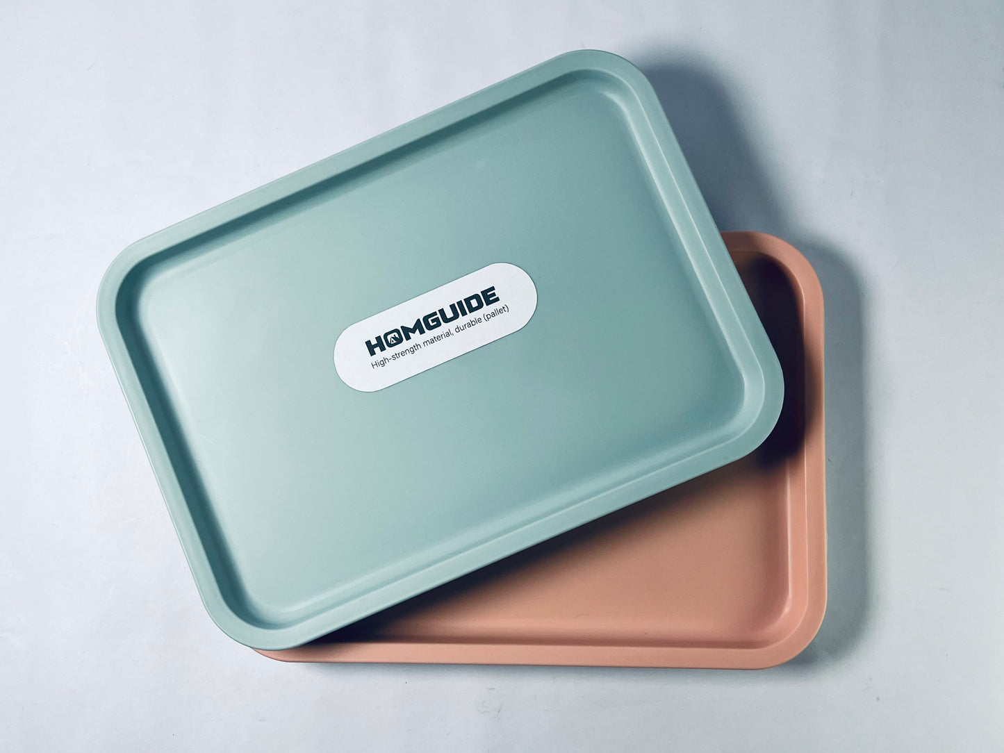 HOMGUIDE Pack of 2 Plastic Serving Trays,Reusable Plastic Trays, Breakfast Tray for Buffets, Celebrations, Desserts, Snacks and Picnics