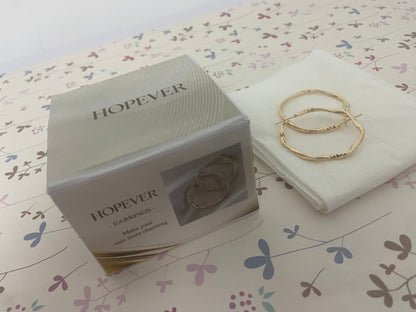 HOPEVER Gold  Earrings Steling Silver Post Hoops Earrings For Women Hollow Tube Hoops Earrings Thick Gold Hoop Earrings Hypoallergenic Lightweight Gold Hoop Large Earrings