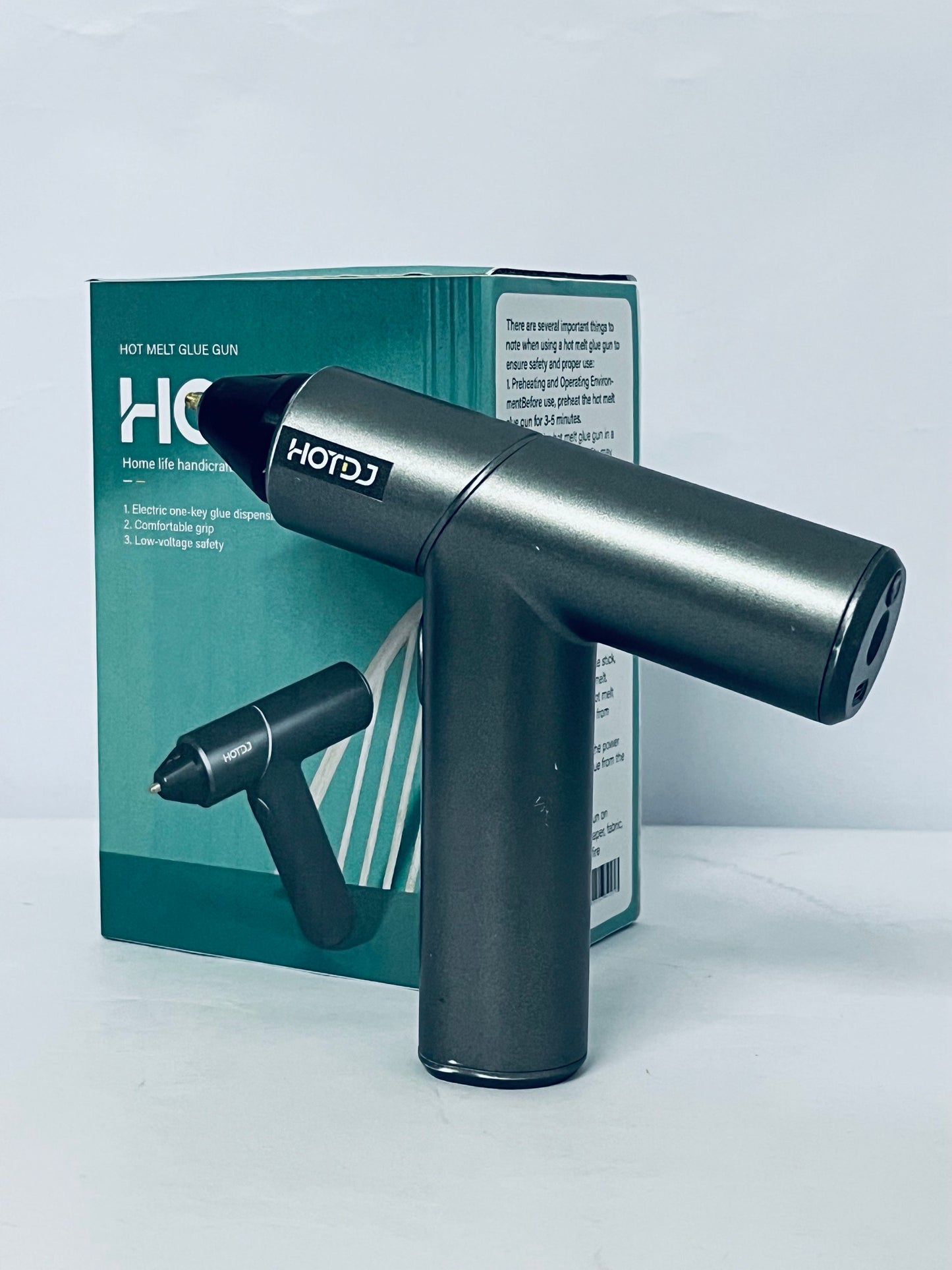 HOTDJ  Compact Mini Size High-Temperature Hot Glue Gun - Ideal for Crafting - Black
