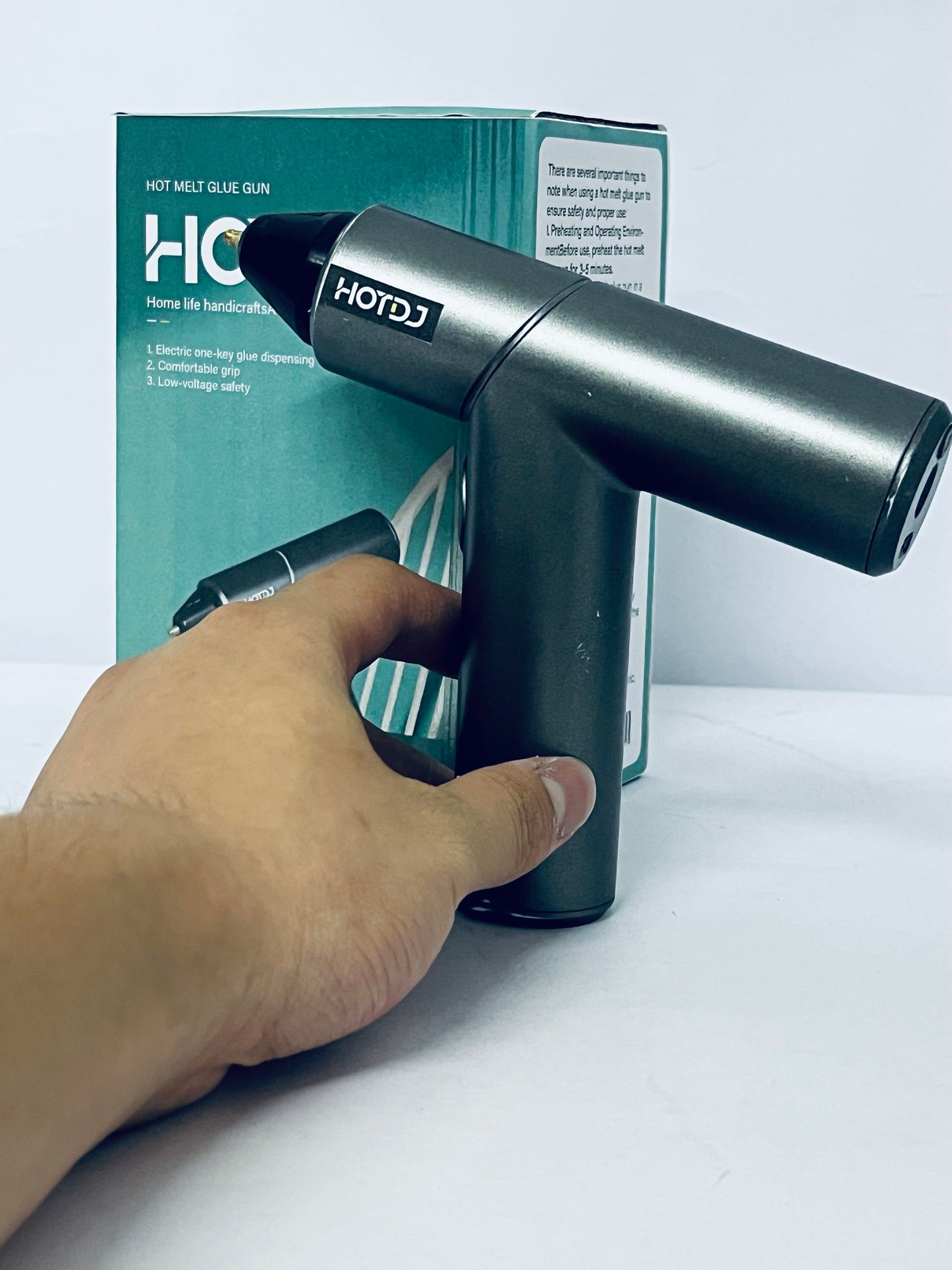 HOTDJ  Compact Mini Size High-Temperature Hot Glue Gun - Ideal for Crafting - Black