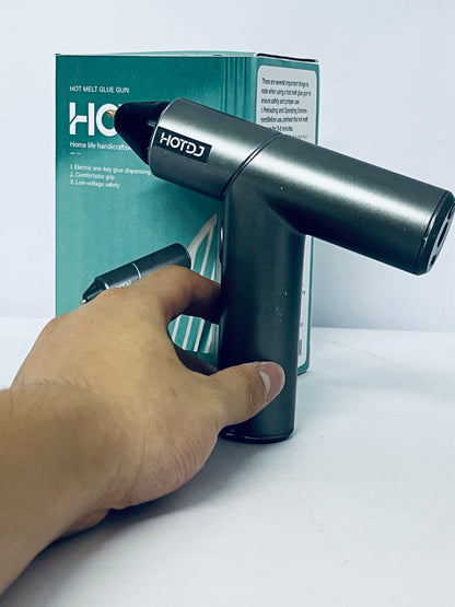 HOTDJ  Compact Mini Size High-Temperature Hot Glue Gun - Ideal for Crafting - Black