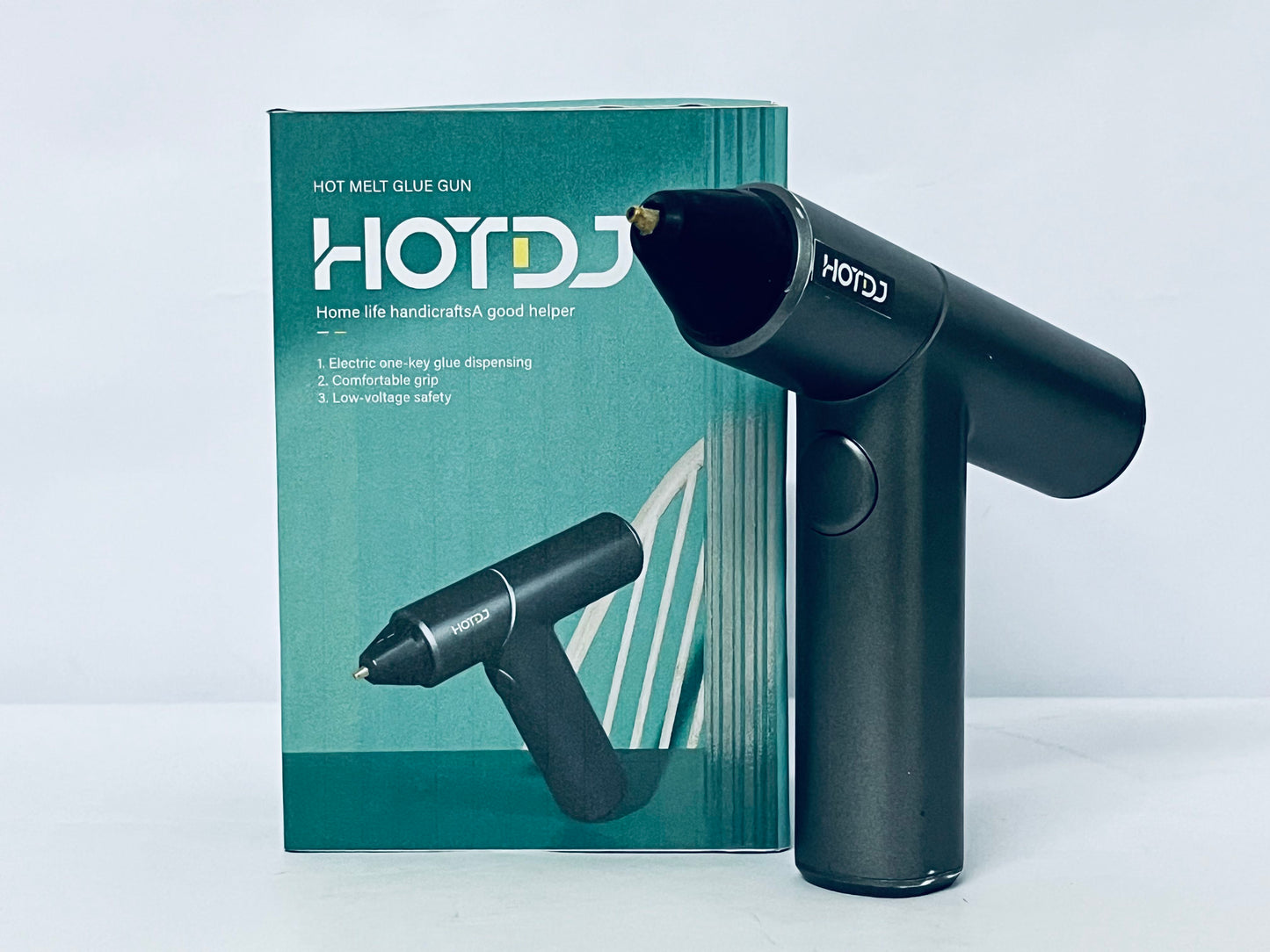 HOTDJ  Compact Mini Size High-Temperature Hot Glue Gun - Ideal for Crafting - Black