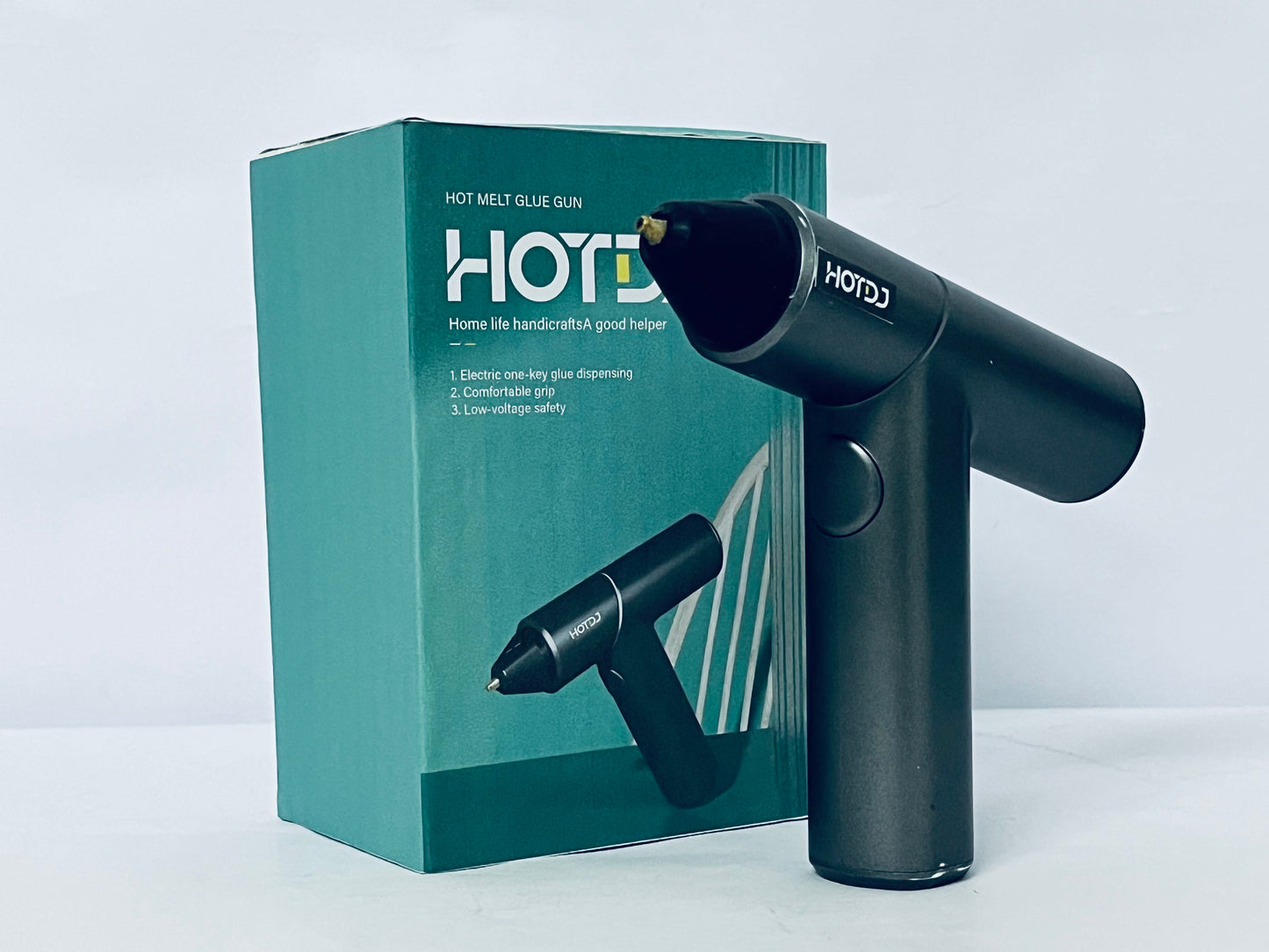 HOTDJ  Compact Mini Size High-Temperature Hot Glue Gun - Ideal for Crafting - Black