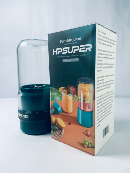 HPSUPER Portable Blender,Juicer & Smoothie Maker,Press & Twist Design,4 Tip Stainless Steel Blade,Cord Wrap,240 Watt Motor,Dark Green