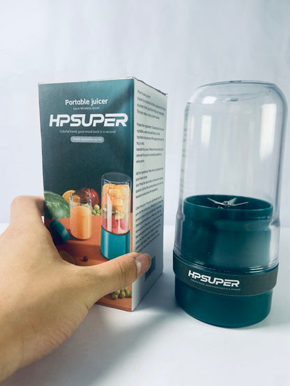 HPSUPER Portable Blender,Juicer & Smoothie Maker,Press & Twist Design,4 Tip Stainless Steel Blade,Cord Wrap,240 Watt Motor,Dark Green
