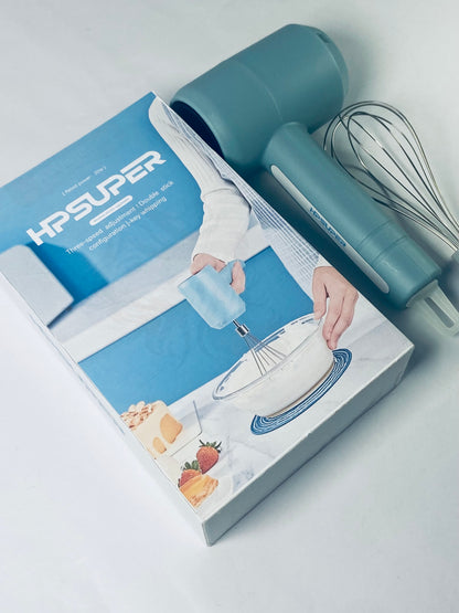 HPSUPER Cordless Hand Mixer, One Touch Off Handheld Electric Whisk with 3 Speed Modes(Pea Green)