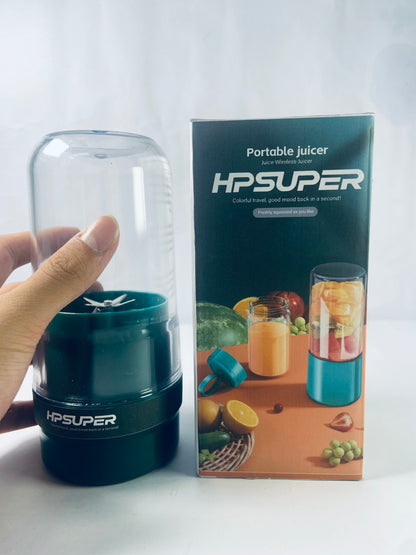 HPSUPER Portable Blender,Juicer & Smoothie Maker,Press & Twist Design,4 Tip Stainless Steel Blade,Cord Wrap,240 Watt Motor,Dark Green