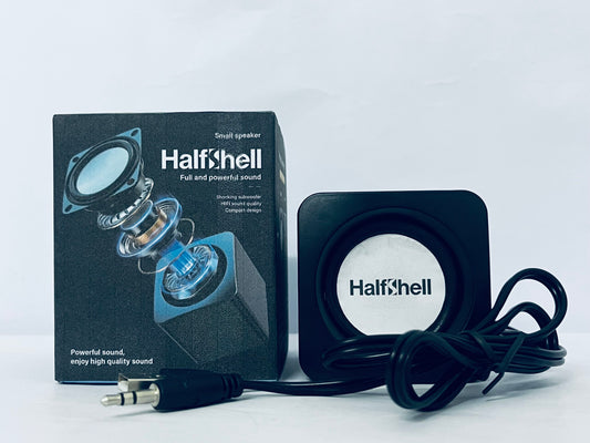 Halfshell Mini USB Speakers for Desktop Compact Play Stereo System for Home and Travel Compatible All USB Devices Material Portable Design