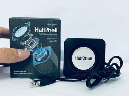 Halfshell Mini USB Speakers for Desktop Compact Play Stereo System for Home and Travel Compatible All USB Devices Material Portable Design