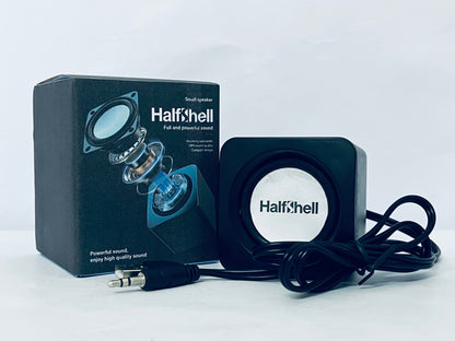 Halfshell Mini USB Speakers for Desktop Compact Play Stereo System for Home and Travel Compatible All USB Devices Material Portable Design