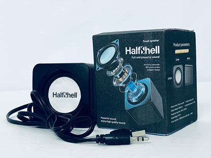 Halfshell Mini USB Speakers for Desktop Compact Play Stereo System for Home and Travel Compatible All USB Devices Material Portable Design