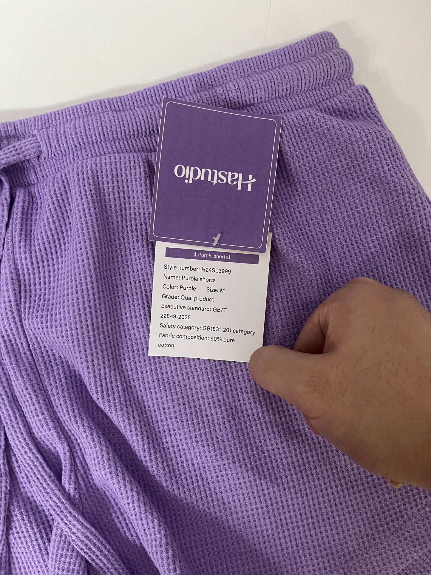 Hastudio Waffle Knit Purple Casual Shorts - The Perfect Blend of Comfort and Style