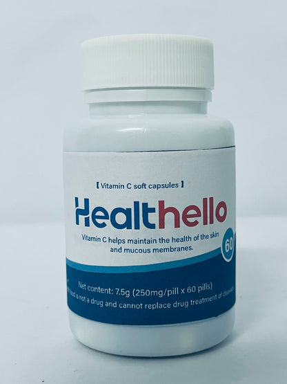 Healthello Vitamin 15000mg Capsules - Extra Strength Vegan Vitamin C for Daily Antioxidant & Immune Support - Non-GMO, 60 Capsules[60-Day Supply]