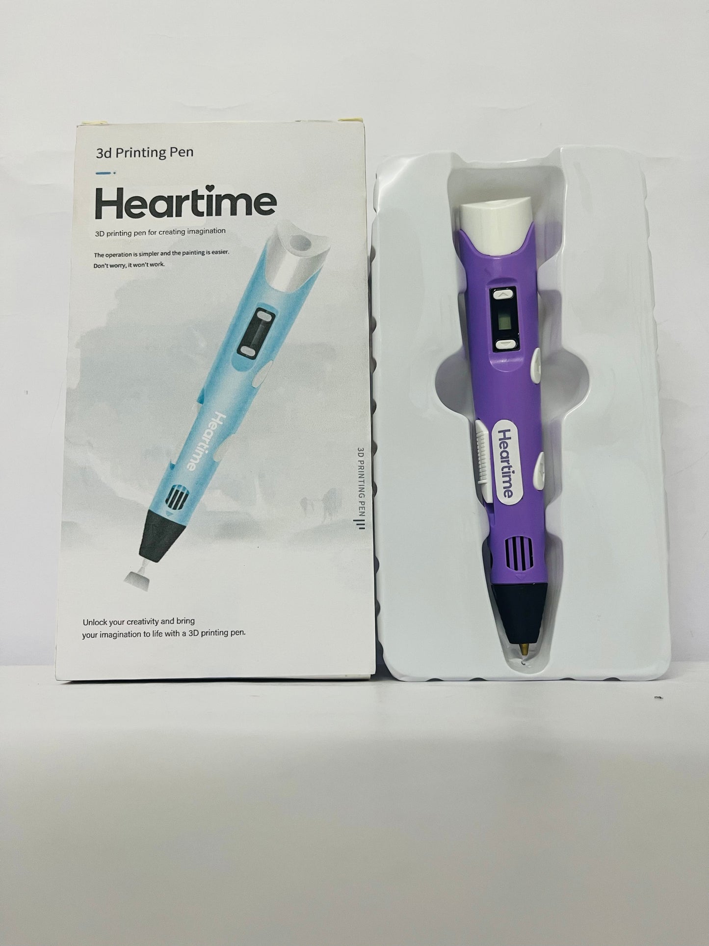 Heartime 3D Pen Kit with Display | All-in-One Bundle Includes Filament, Charger, Stencil Book & Guide for Beginners and Kids