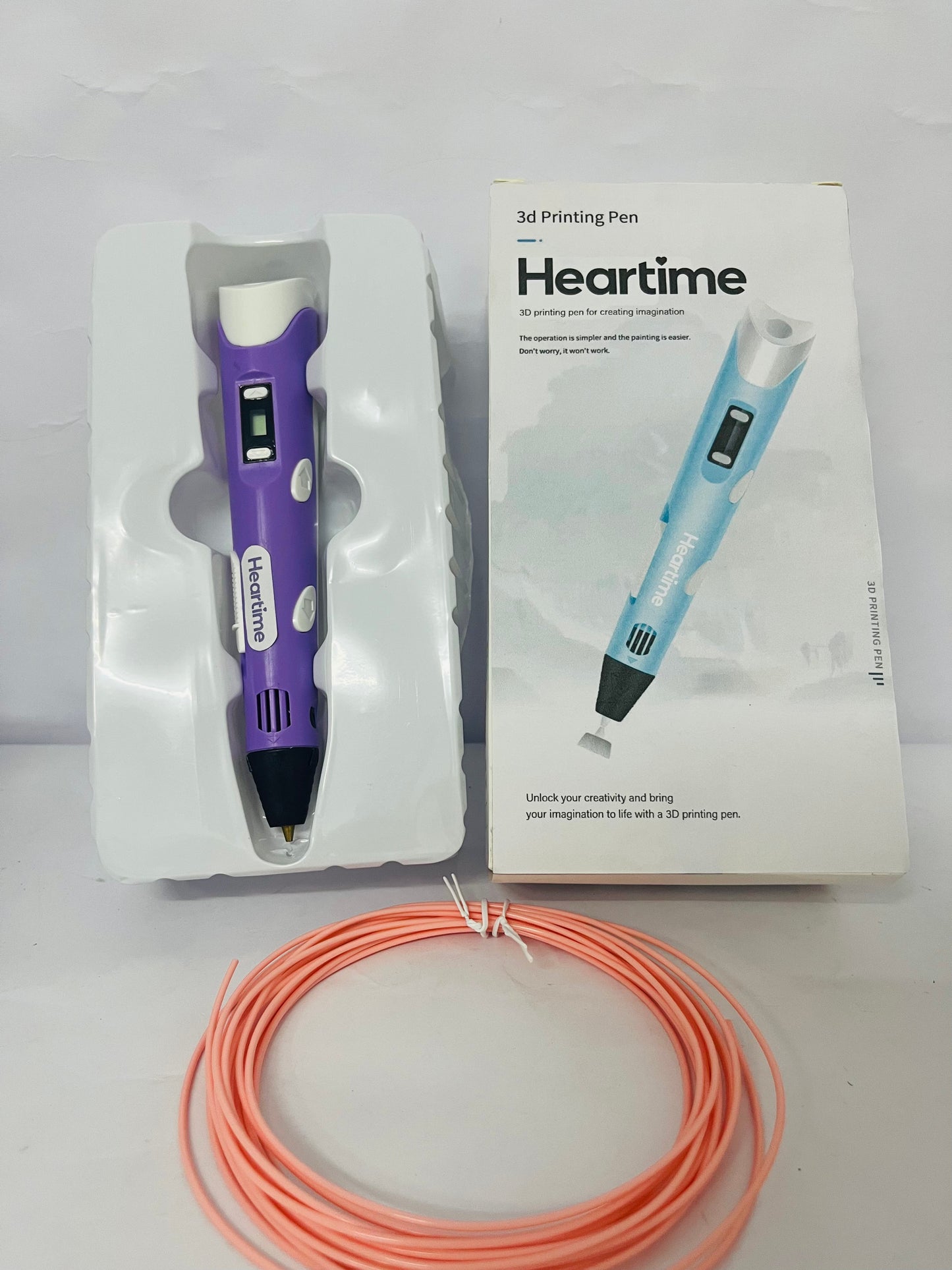 Heartime 3D Pen Kit with Display | All-in-One Bundle Includes Filament, Charger, Stencil Book & Guide for Beginners and Kids