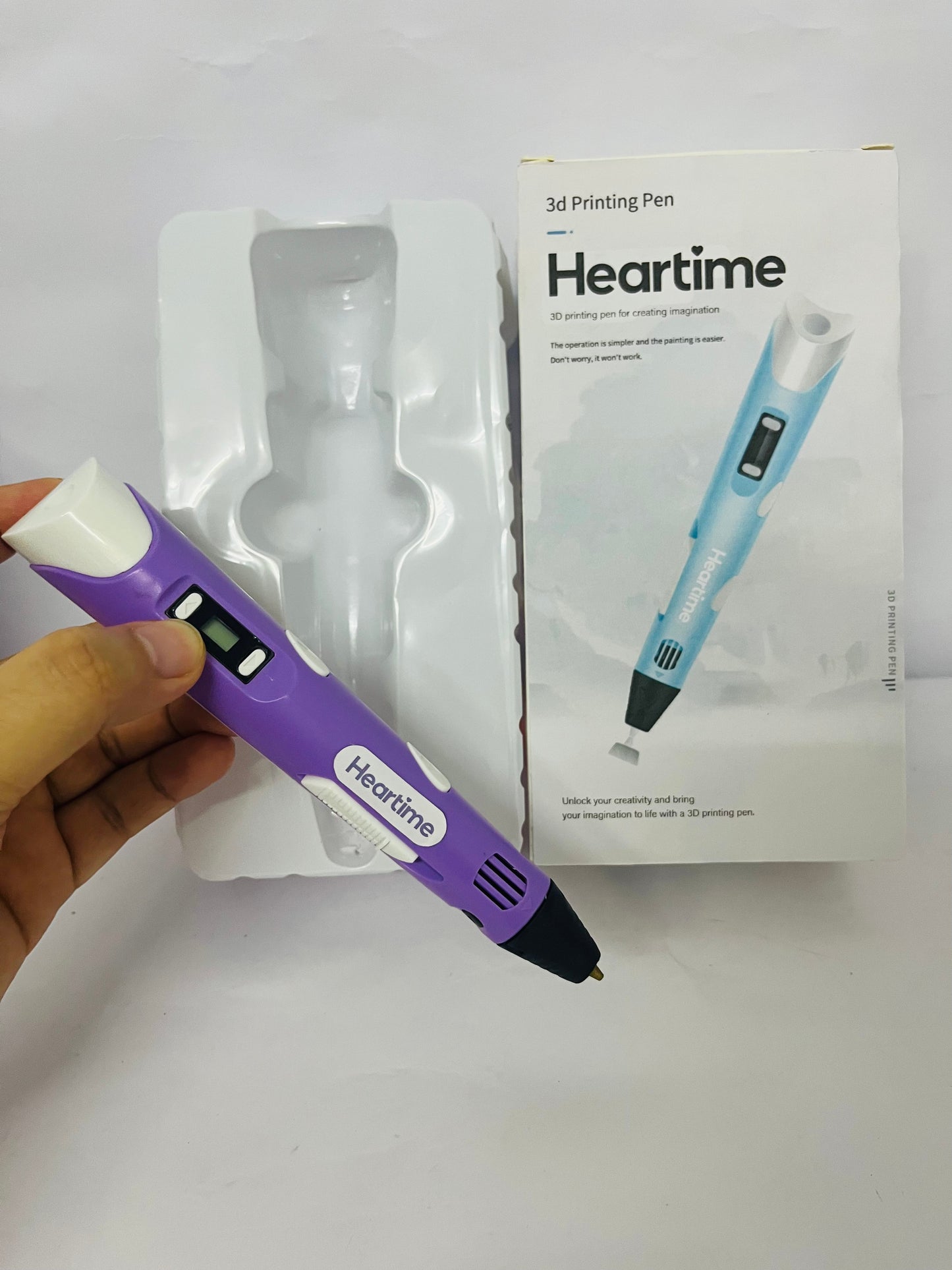 Heartime 3D Pen Kit with Display | All-in-One Bundle Includes Filament, Charger, Stencil Book & Guide for Beginners and Kids