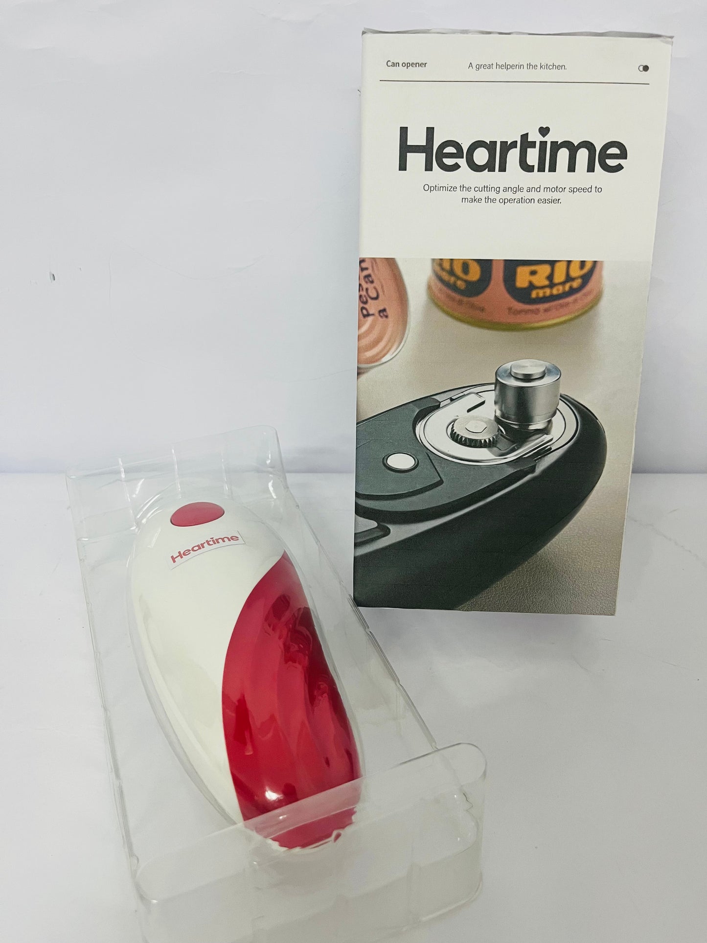 Heartime Electric Can Opener - One-Touch Automatic Operation, Battery Powered for All Can Sizes, Safe Smooth Edge Cutting, Ideal for Seniors & Arthritis Users