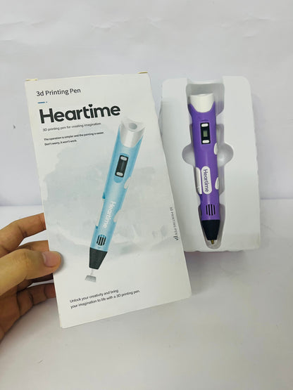 Heartime 3D Pen Kit with Display | All-in-One Bundle Includes Filament, Charger, Stencil Book & Guide for Beginners and Kids