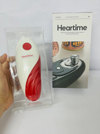 Heartime Electric Can Opener - One-Touch Automatic Operation, Battery Powered for All Can Sizes, Safe Smooth Edge Cutting, Ideal for Seniors & Arthritis Users