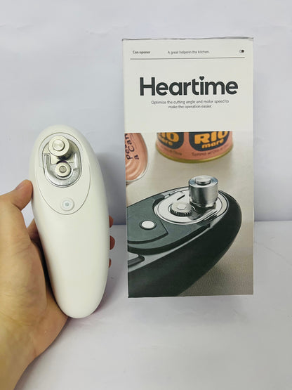 Heartime Electric Can Opener - One-Touch Automatic Operation, Battery Powered for All Can Sizes, Safe Smooth Edge Cutting, Ideal for Seniors & Arthritis Users