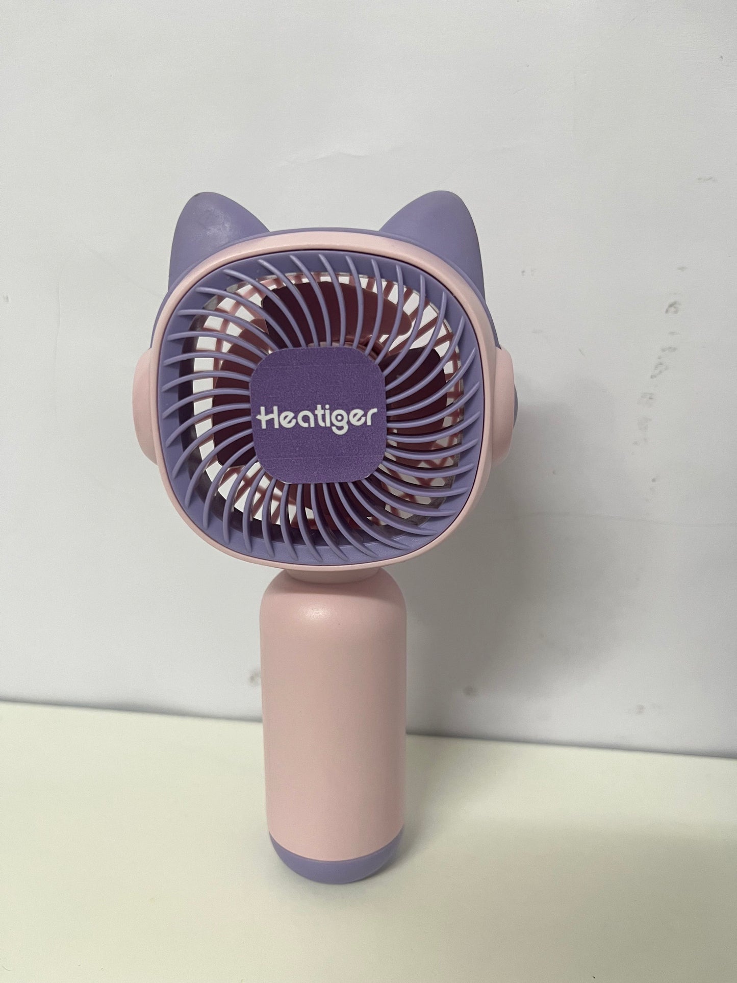 [Heatiger Electric fans]-Cute Cat Ear Handheld Mini Fan - 5-Speed USB Rechargeable Portable Fan