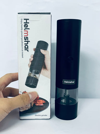 Helmshar Rechargeable Automatic Pepper Mill Grinder Adjustable Coarseness shakers, One-Hand Operation for Kitchen