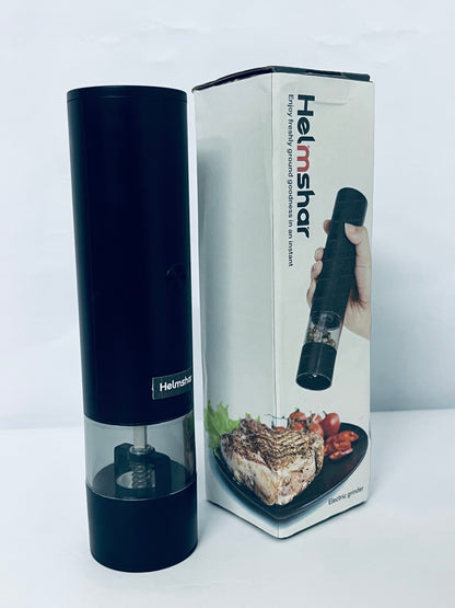 Helmshar Rechargeable Automatic Pepper Mill Grinder Adjustable Coarseness shakers, One-Hand Operation for Kitchen