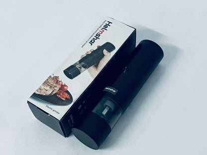 Helmshar Rechargeable Automatic Pepper Mill Grinder Adjustable Coarseness shakers, One-Hand Operation for Kitchen