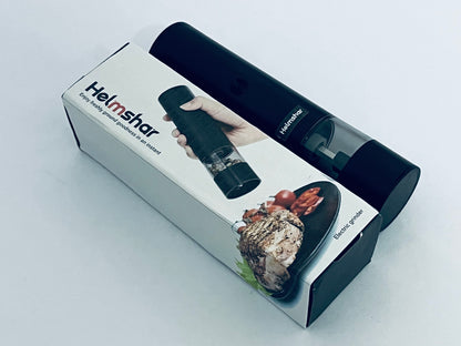 Helmshar Rechargeable Automatic Pepper Mill Grinder Adjustable Coarseness shakers, One-Hand Operation for Kitchen