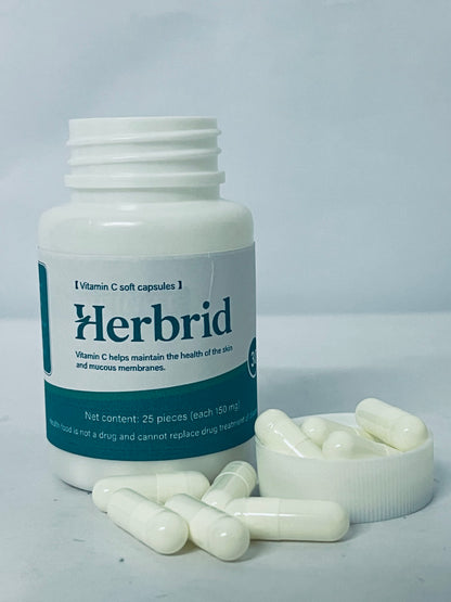 Herbrid Vitamin C - Powerful Antioxidant Immune Support - Sensitive Stomach Vitamins C Capsules Calcium Ascorbate