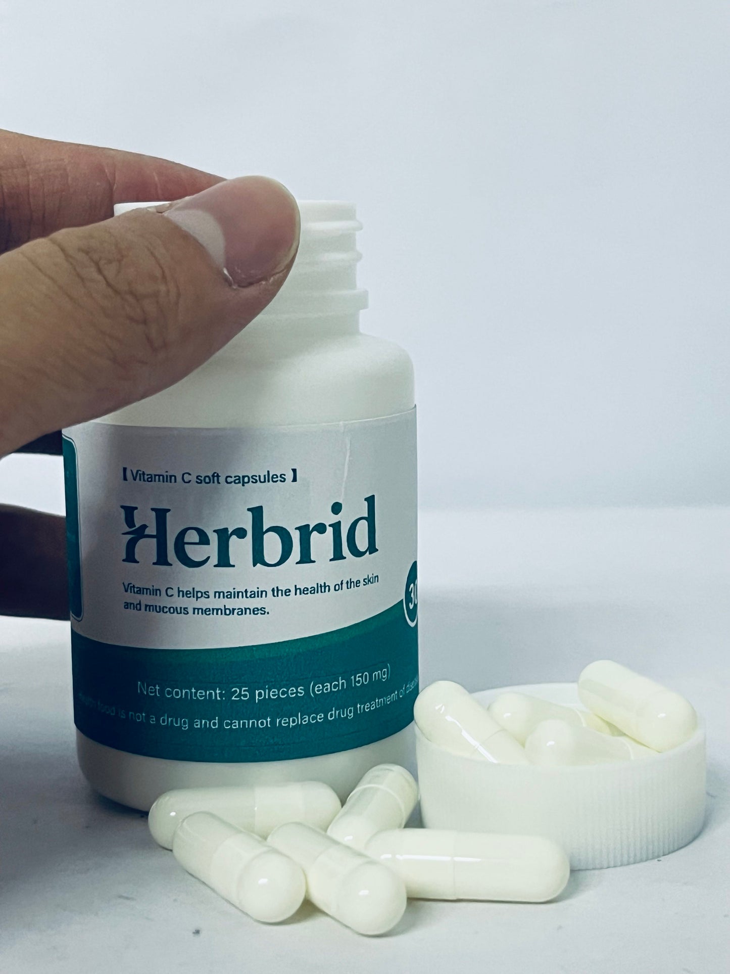 Herbrid Vitamin C - Powerful Antioxidant Immune Support - Sensitive Stomach Vitamins C Capsules Calcium Ascorbate