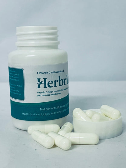 Herbrid Vitamin C - Powerful Antioxidant Immune Support - Sensitive Stomach Vitamins C Capsules Calcium Ascorbate