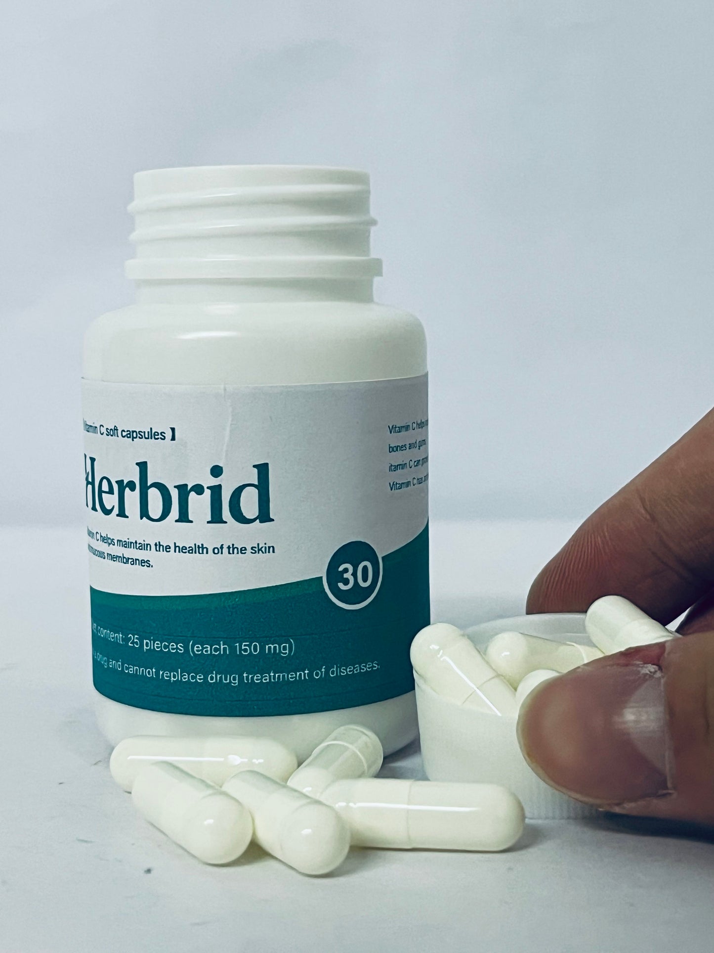 Herbrid Vitamin C - Powerful Antioxidant Immune Support - Sensitive Stomach Vitamins C Capsules Calcium Ascorbate