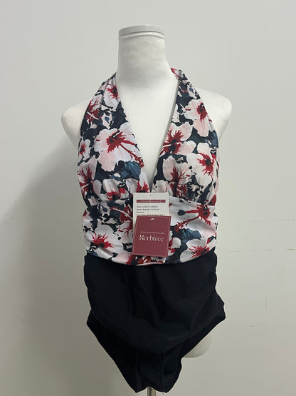 Herbtree Women's V Neck Tankini Sets Two Piece Tummy Control Swimsuit Floral Printed Bathing Suit Halter Push up Swimwear