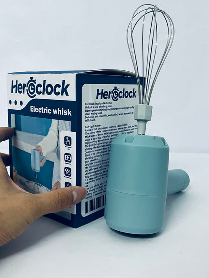 Heroclock Electric egg beaters, Cordless Handheld Electric Whisk for Baking, Mixing & Frothing