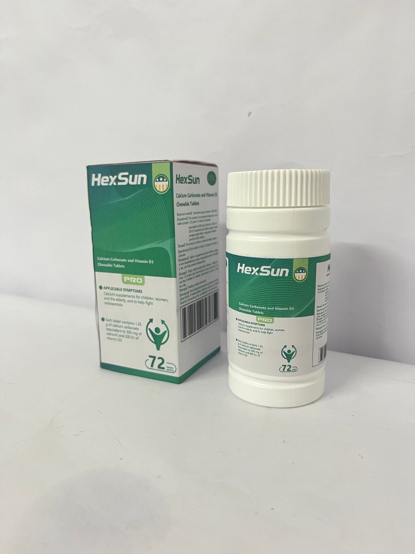 HexSun Calcium Citrate – Vegan Bone Strength Supplement – Supports Bone Density & Muscle Function – Calcium 1000mg per Serving – (72 Tablets)
