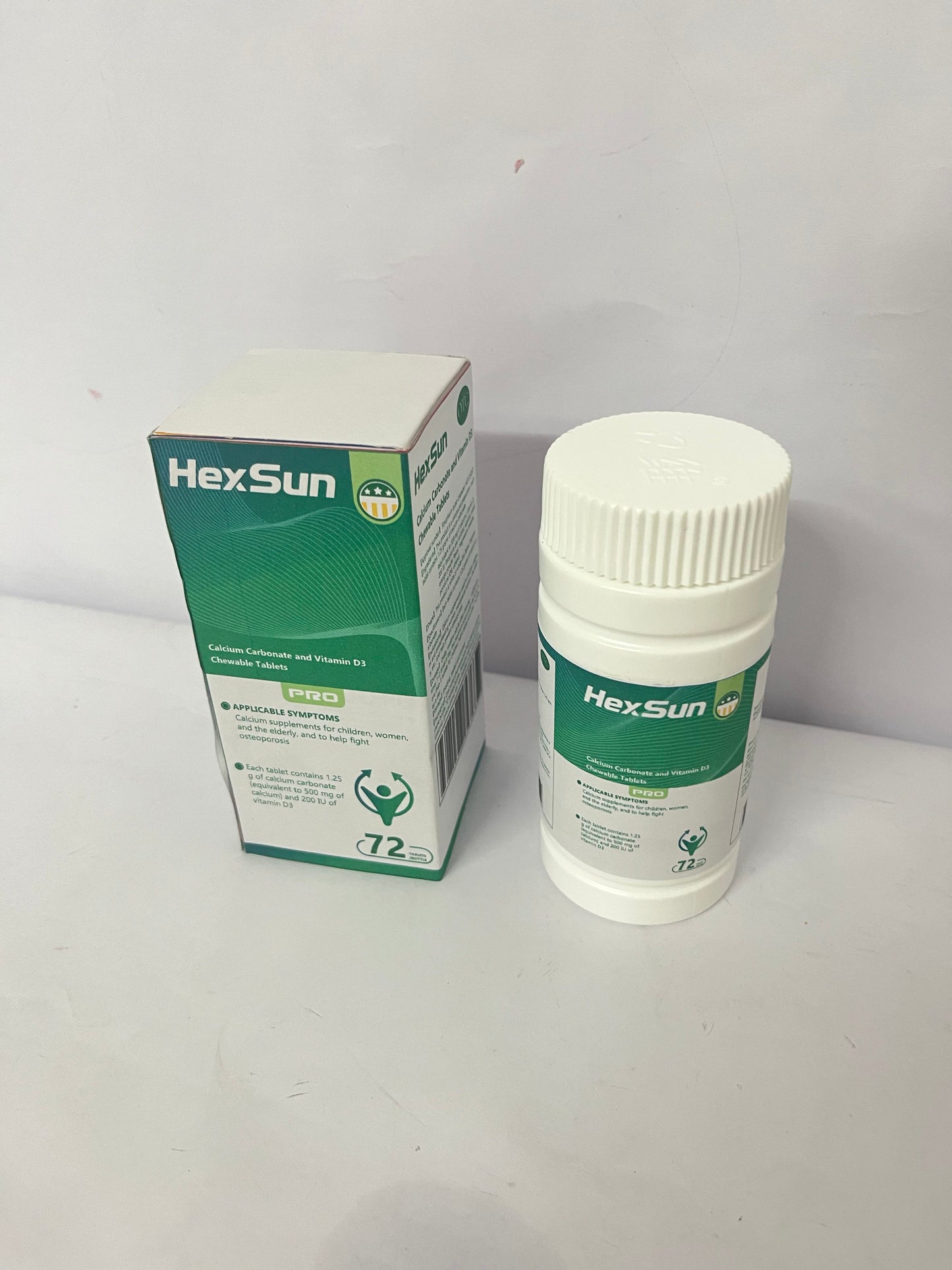 HexSun Calcium Citrate – Vegan Bone Strength Supplement – Supports Bone Density & Muscle Function – Calcium 1000mg per Serving – (72 Tablets)