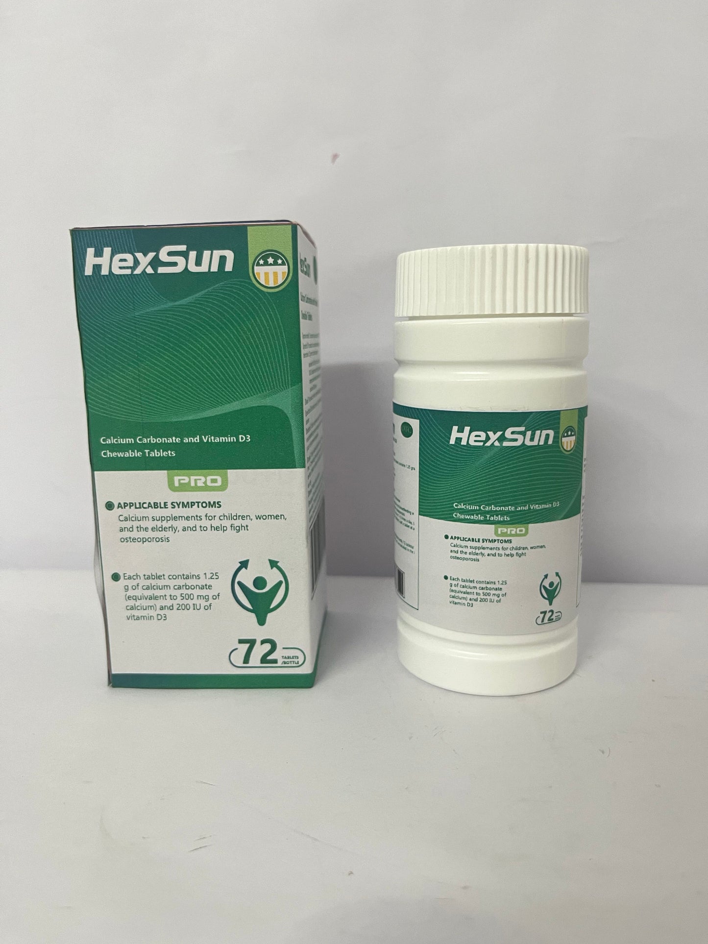 HexSun Calcium Citrate – Vegan Bone Strength Supplement – Supports Bone Density & Muscle Function – Calcium 1000mg per Serving – (72 Tablets)
