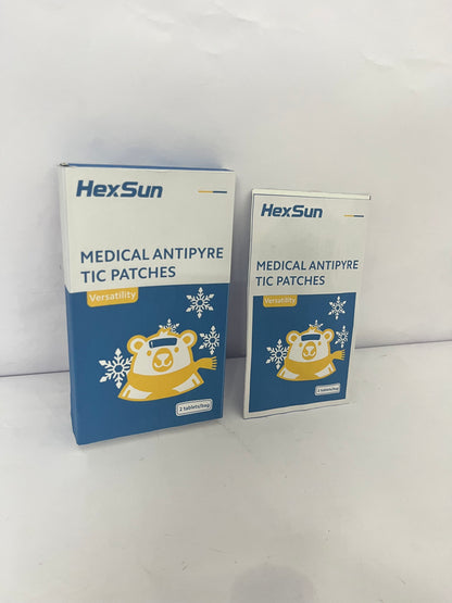HexSun Fever Patch for Kids, 2 Sheets, Fever Reducer, Baby Cooling Pads, Gel Cool Patch for Fever, Headache Relief