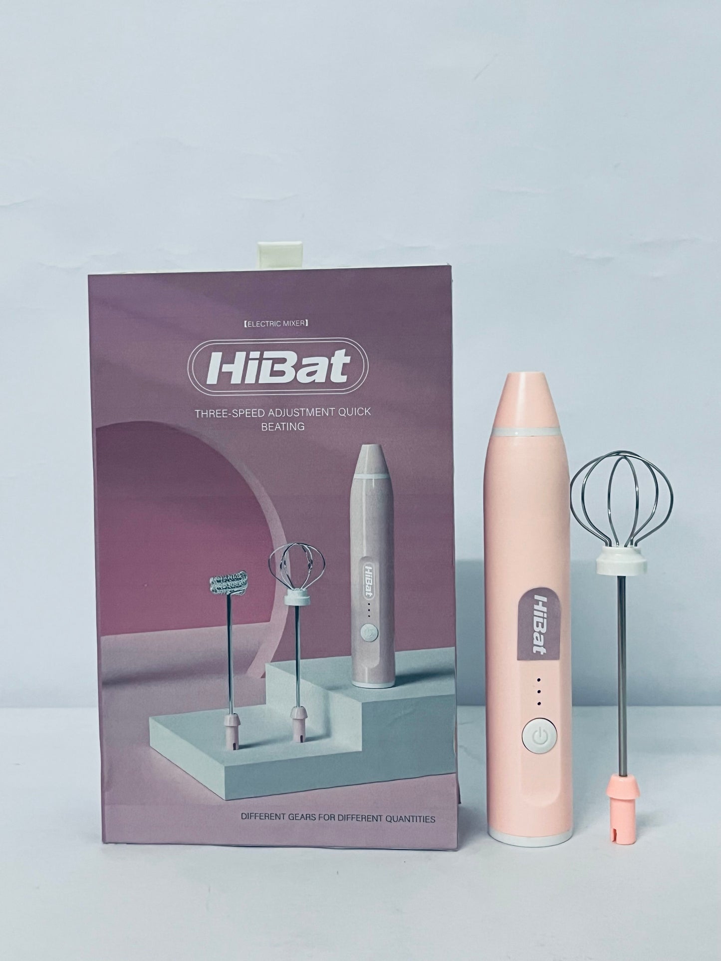 HiBat Rechargeable Handheld Blender 2-in-1 Milk Egg Whisk Electric Stirrer Milk Foamer 3-speeds Compact Easy to Use
