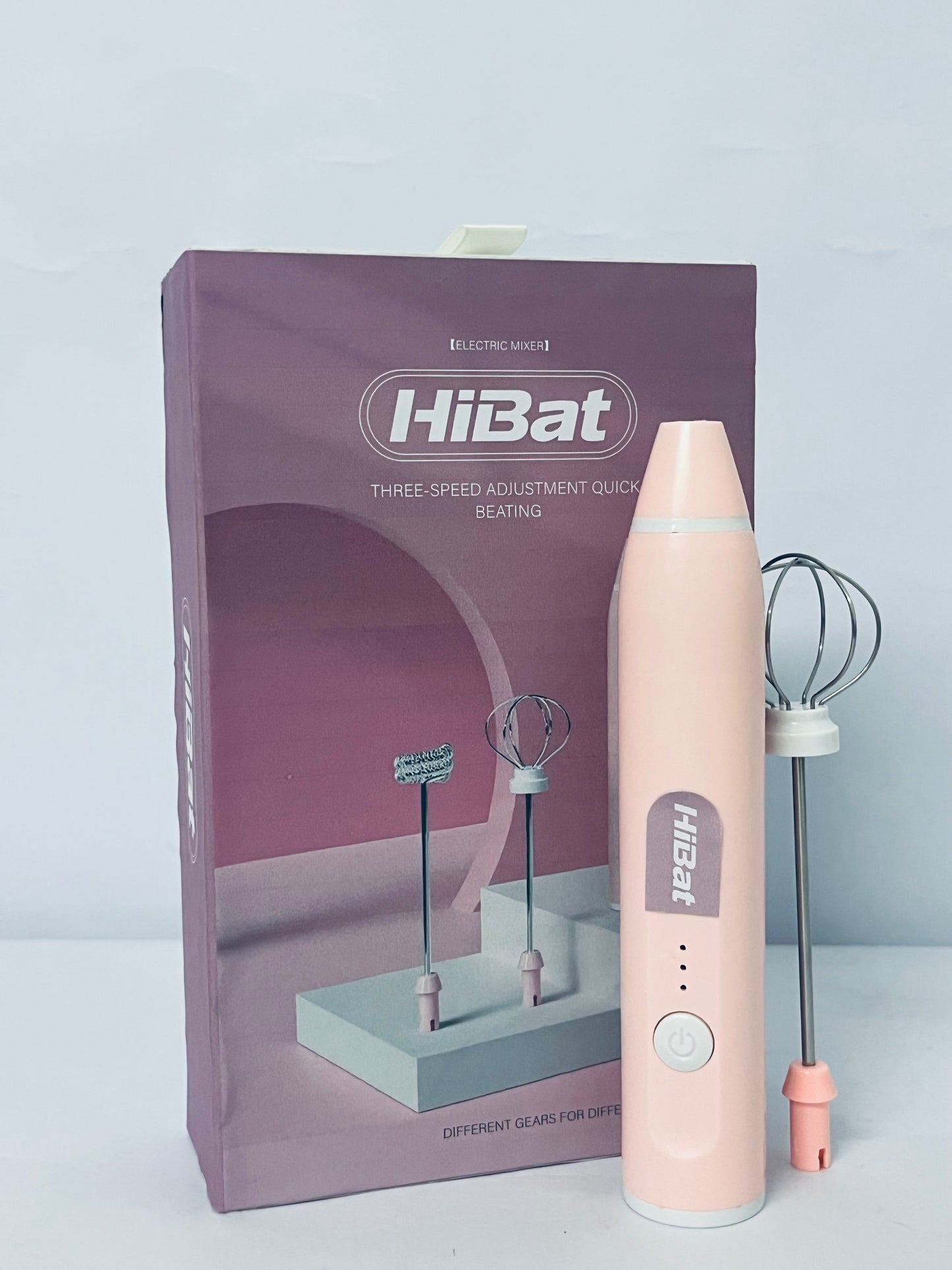 HiBat Rechargeable Handheld Blender 2-in-1 Milk Egg Whisk Electric Stirrer Milk Foamer 3-speeds Compact Easy to Use