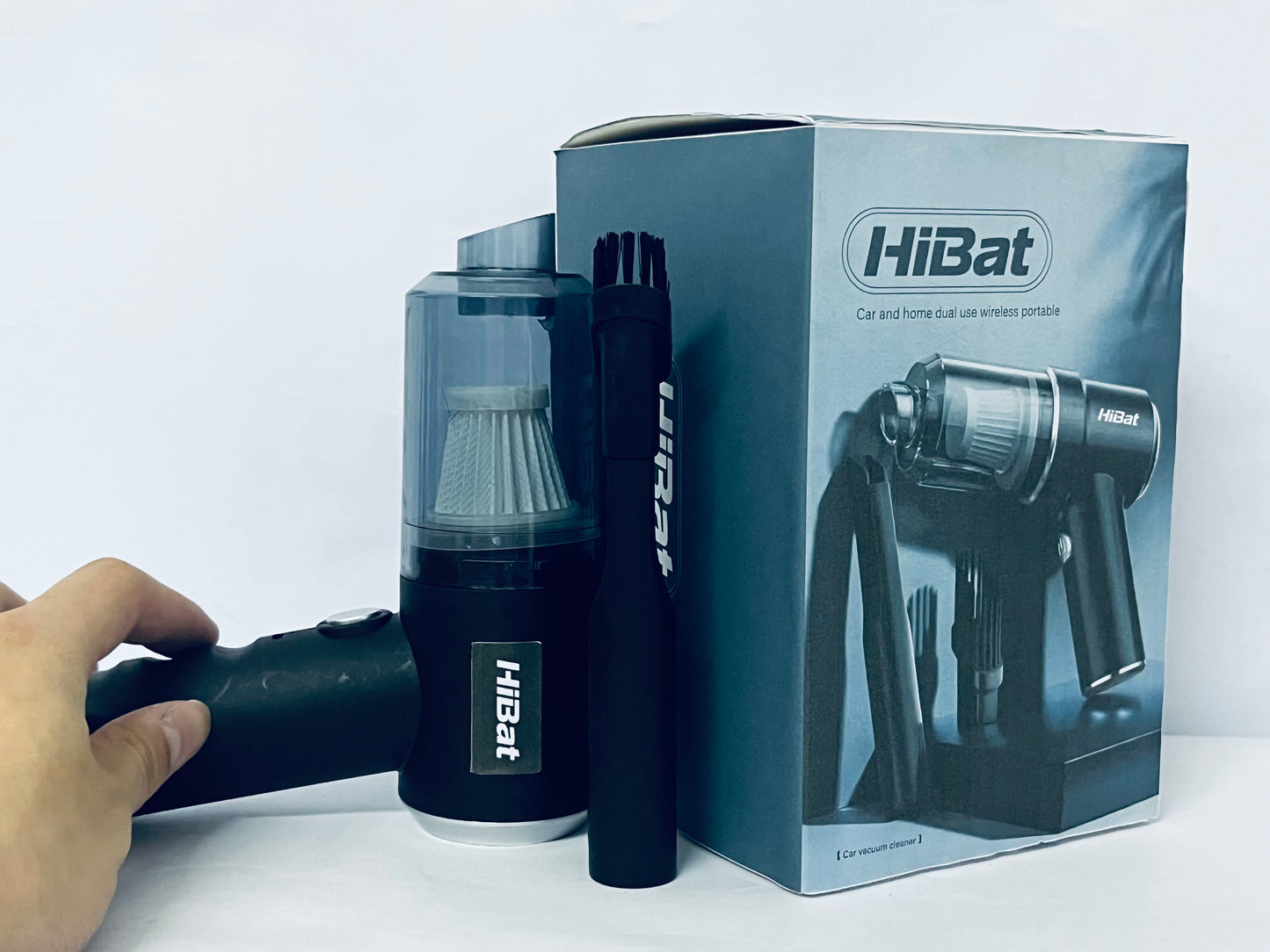 HiBat Handheld Vacuum Cordless, 7000Pa 50000rpm Air Duster, 1200mAh Rechargeable Battery Handheld Car Vacuum Cleaner, 120W High Power Vacuum Cleaner for Home, Office, Car, Pets (Black)
