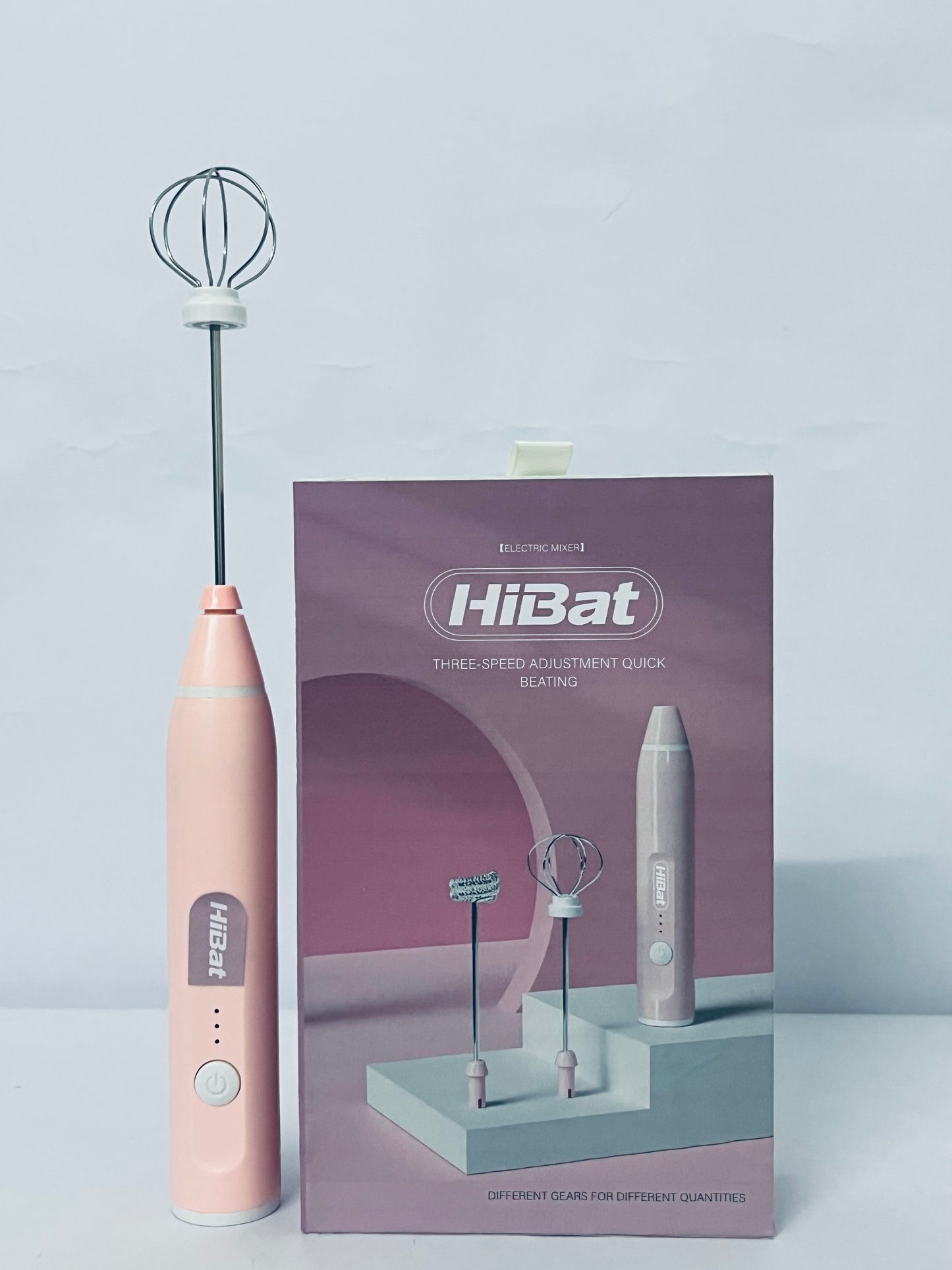 HiBat Rechargeable Handheld Blender 2-in-1 Milk Egg Whisk Electric Stirrer Milk Foamer 3-speeds Compact Easy to Use