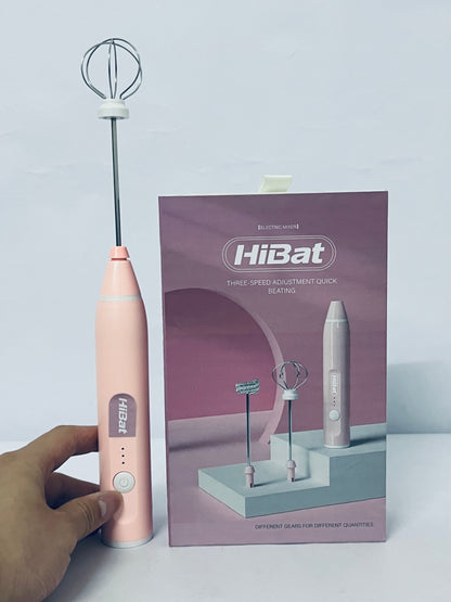 HiBat Rechargeable Handheld Blender 2-in-1 Milk Egg Whisk Electric Stirrer Milk Foamer 3-speeds Compact Easy to Use