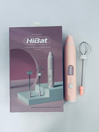 HiBat Rechargeable Handheld Blender 2-in-1 Milk Egg Whisk Electric Stirrer Milk Foamer 3-speeds Compact Easy to Use