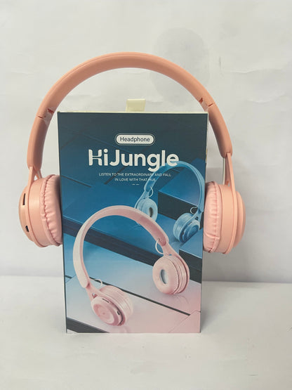 HiJungle Upgraded Hybrid Active Noise Cancelling Headphones with Transparent Modes Wireless Bluetooth with Mic, Deep Bass,Soft-Earpads Headset Pink